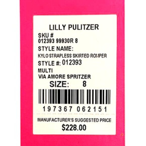 Lilly Pulitzer Kylo Strapless Skirted Romper in Via Amore Spritzer NWT - Size 8 - Picture 8 of 9